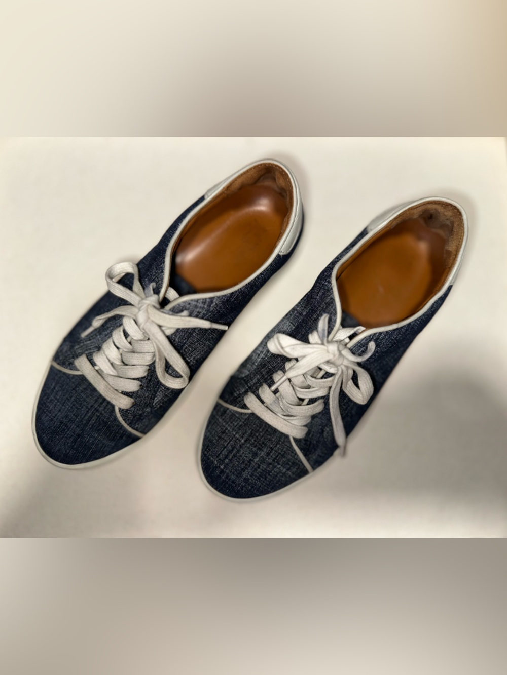 Frye Casual denim and leather women’s Navy Canvas Sneakers size 7